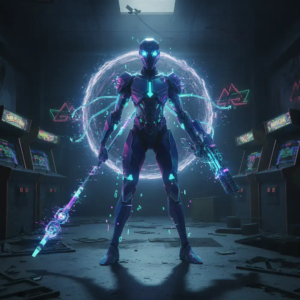 Concept art mostrando la skin exclusiva Glitch para los beta testers